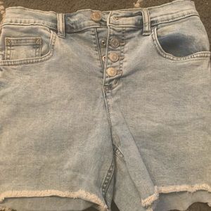 Size 12 plus Justice denim button fly shorts